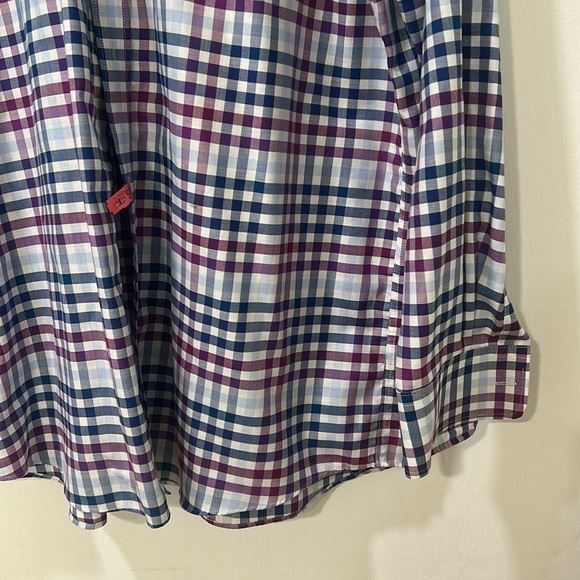 TOMMY HILFILGIER  MENS BUTTON DOWN DRESS SHIRT PLAID PURPLE Sz 17 34/35 - Picture 5 of 15